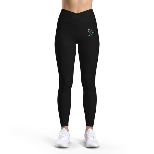 Women’s Luxe Leggings — Minimal Teal Dove Yoga Leggings