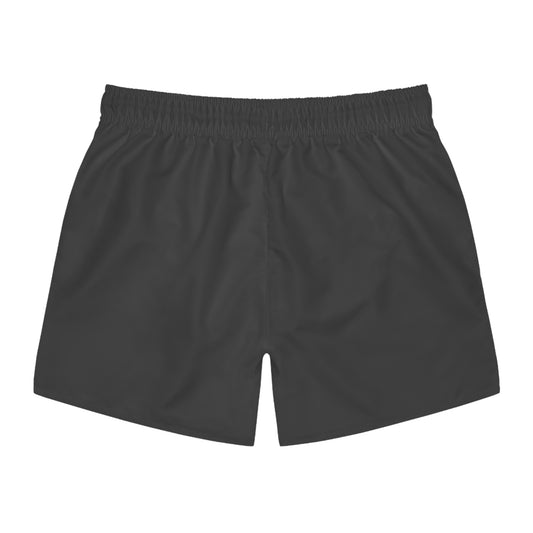 Men's Black Swim Trunks with 'Sunshine Paradise' Script — Lightweight Beach Shorts