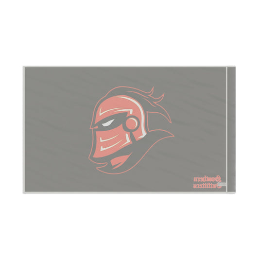 College Knight Mascot Flag — Orange & Gray Team Banner