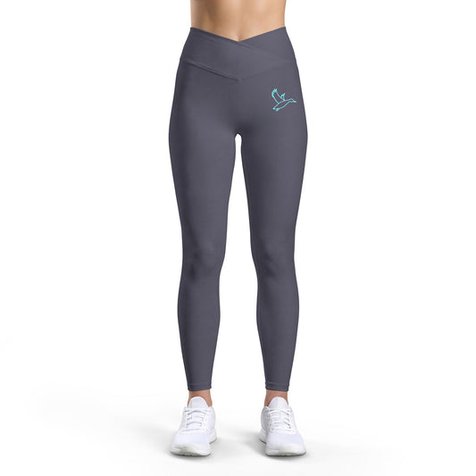 Yoga Leggings — Women's High-Waist Luxe Leggings with Minimal Dove Logo